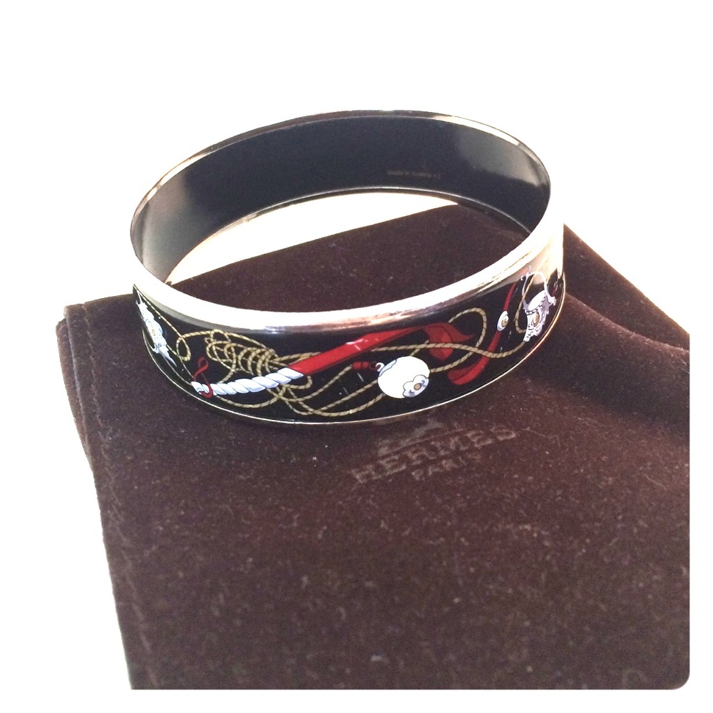 Hermes black enamel bracelet